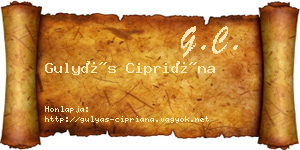 Gulyás Cipriána névjegykártya